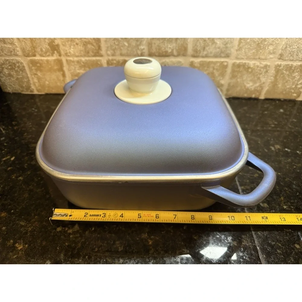 Essen Cast Iron Blue Casserole Baking Pan Argentina 11 in Square Dutch Oven Cook
